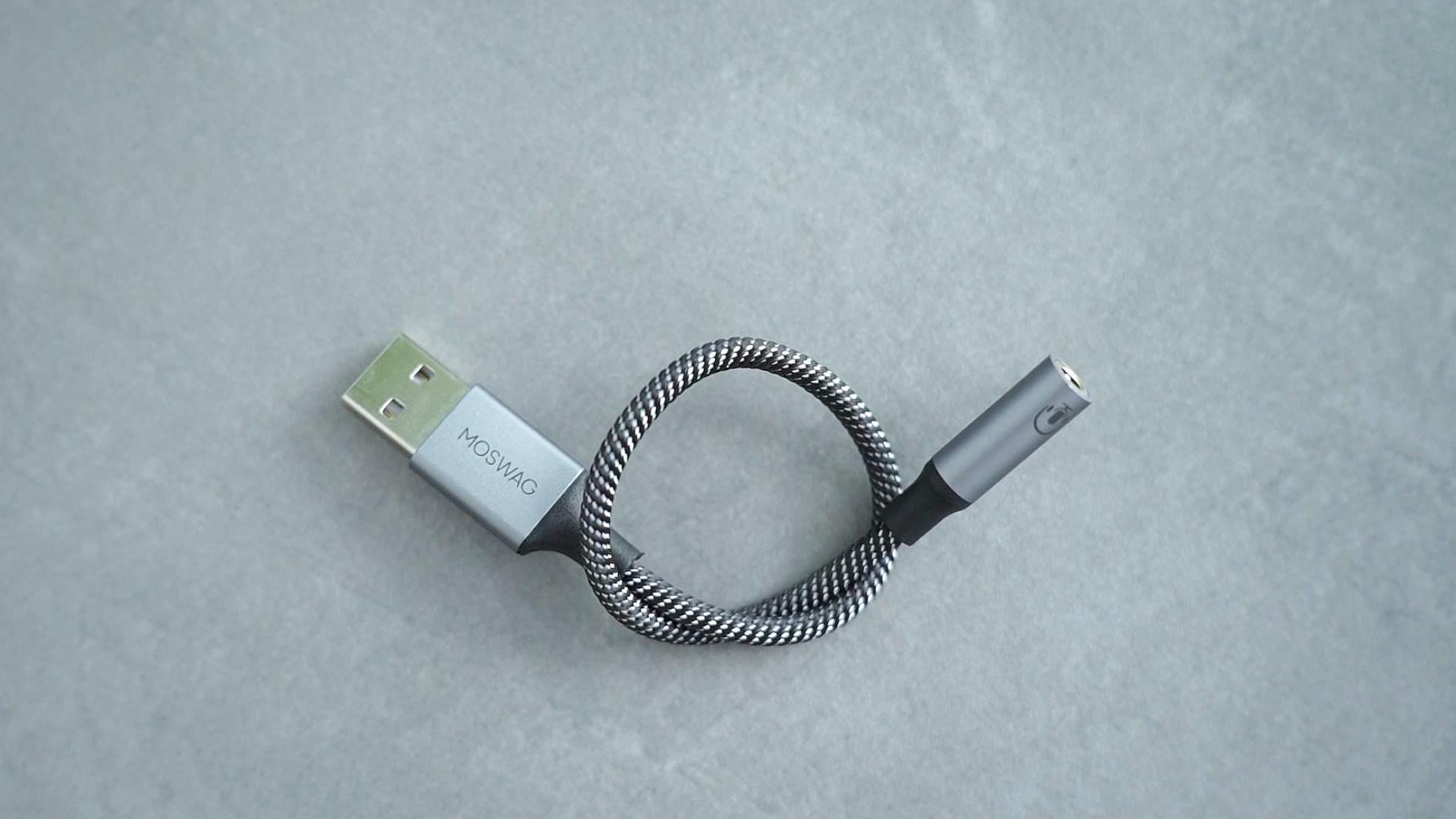 Amazon.com: MOSWAG USB to 3.5mm Jack Audio Adapter 0.65Feet/20cm